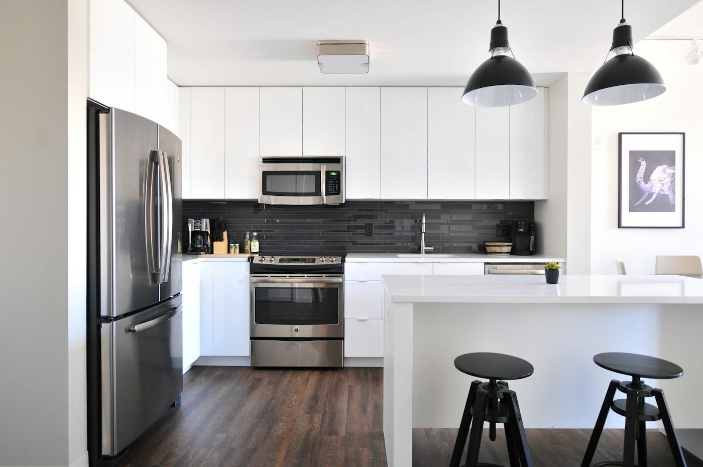 Modern kitchen with consumer appliances