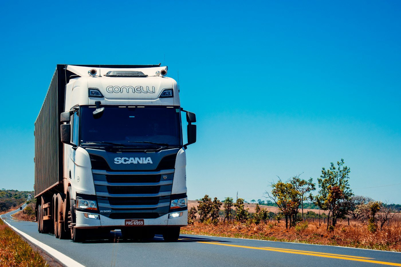 Distribution truck on the highway